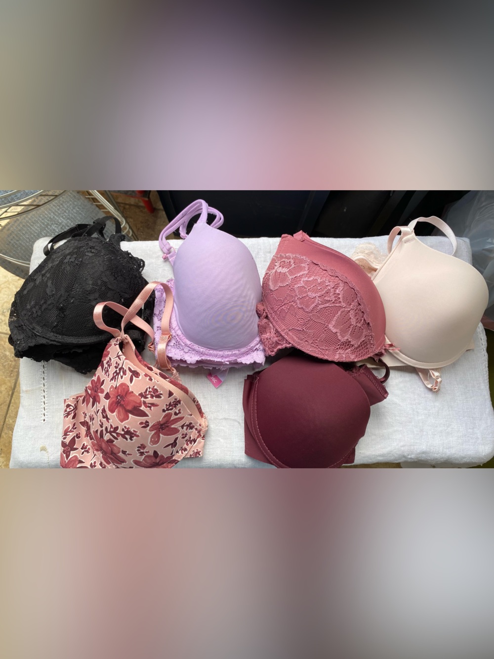 Women’s Lace & T-Shirt Bras - Pink, Lavender, Black, Burgundy, Cream